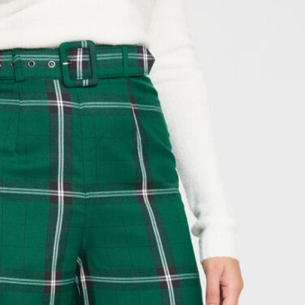 NWT Modcloth Here and Haute Plaid Wide Leg Trouser - Picture 2 of 5